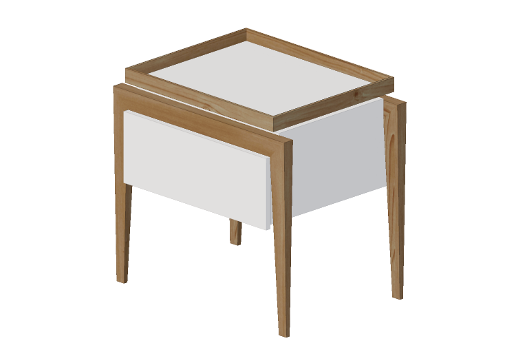 Lits 3D - Table de chevet en bois - Artzzi - Gate - ARTZZI Lits 3D - Table de chevet en bois - Artzzi - Gate - ARTZZI