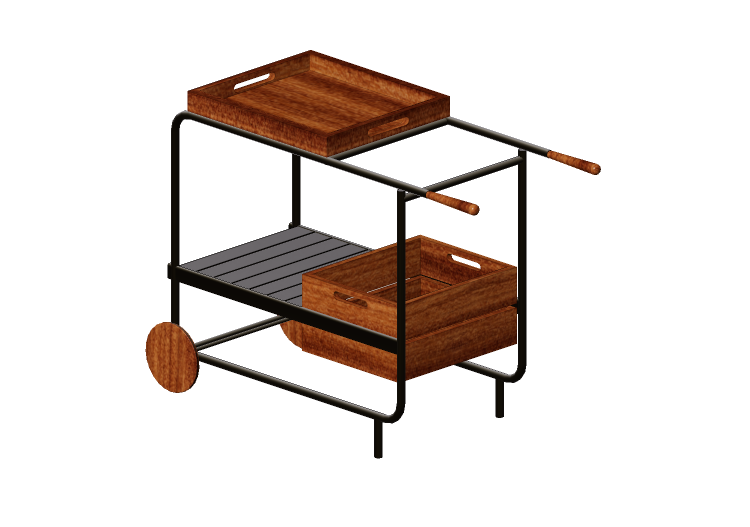 3D Accessories - Bar or Pub wooden trolley - Artzzi - Axys... 3D Accessories - Bar or Pub wooden trolley - Artzzi - Axys...