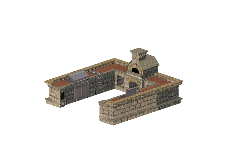 Cocinas 3D - Cocina de piedra - Belgard - Series 420 -... Cocinas 3D - Cocina de piedra - Belgard - Series 420 -...
