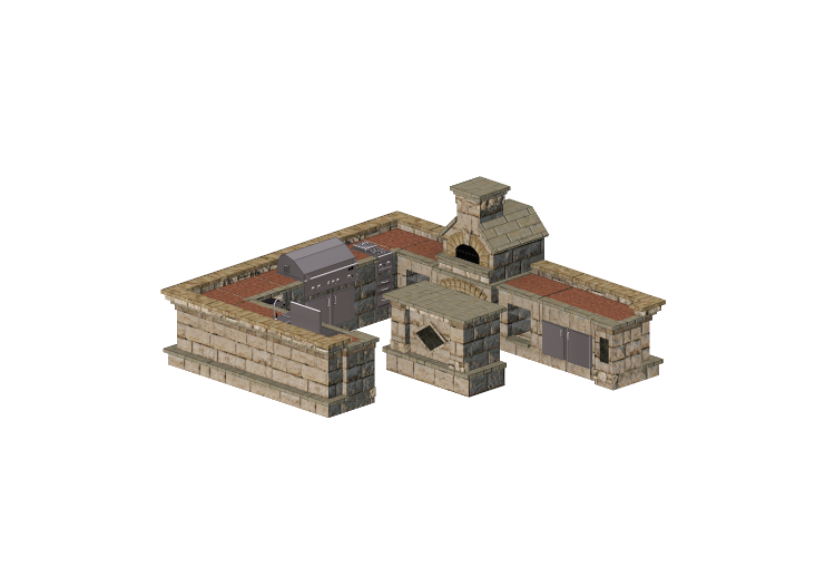 Cocinas 3D - Cocina de piedra - Belgard - Series 425 -... Cocinas 3D - Cocina de piedra - Belgard - Series 425 -...