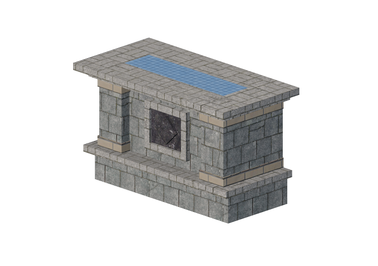 3D Küchen - Insel mit Barlösung aus Stein - Belgard -... 3D Küchen - Insel mit Barlösung aus Stein - Belgard -...