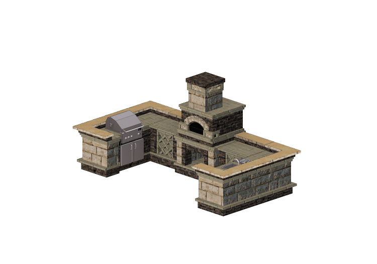 Cozinhas 3D - Cozinha em pedra - Belgard - Nottingham -... Cozinhas 3D - Cozinha em pedra - Belgard - Nottingham -...