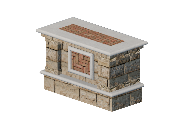 3D Küchen - Insel mit Barlösung aus Stein - Belgard -... 3D Küchen - Insel mit Barlösung aus Stein - Belgard -...