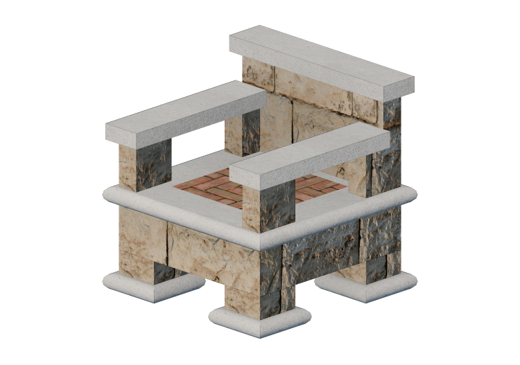 Cadeira 3D - Cadeira de pedra - Belgard - Tuscany - Belgard Cadeira 3D - Cadeira de pedra - Belgard - Tuscany - Belgard