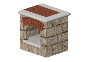 Acess&oacute;rios 3D - Porta lenha de pedra - Belgard - Tuscany