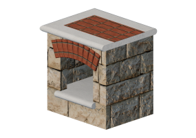 3D Zubehör - Brennholholzschrank aus Stein - Belgard - Tuscany
