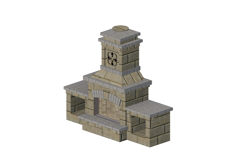 Chimneys and chimney pots 3D - Stone fireplace - Belgard -... Chimneys and chimney pots 3D - Stone fireplace - Belgard -...