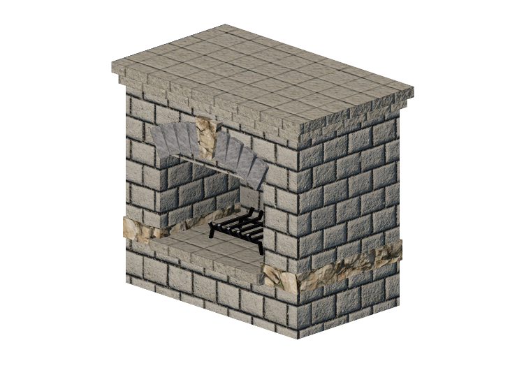 3D Kamine und Schornsteine - Gaskamin aus Stein - Belgard -... 3D Kamine und Schornsteine - Gaskamin aus Stein - Belgard -...