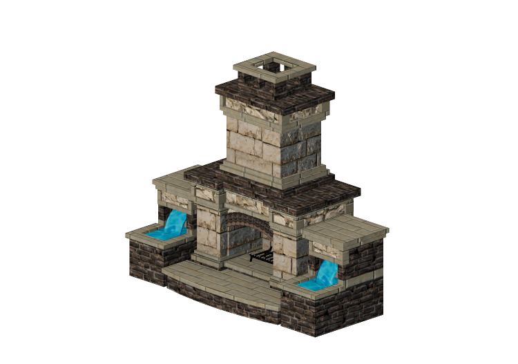 Foyers et Cheminées 3D - Cheminée à bois en pierre -... Foyers et Cheminées 3D - Cheminée à bois en pierre -...