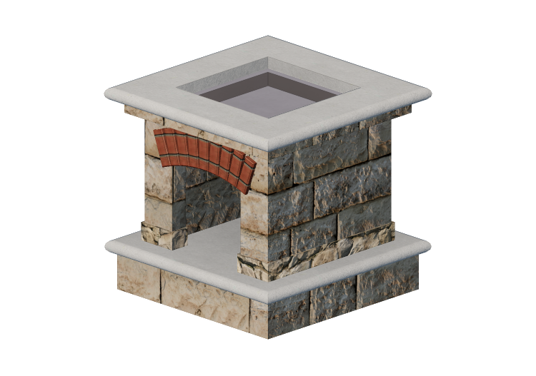 3D Kamine und Schornsteine - Kohlebecken aus Stein -... 3D Kamine und Schornsteine - Kohlebecken aus Stein -...