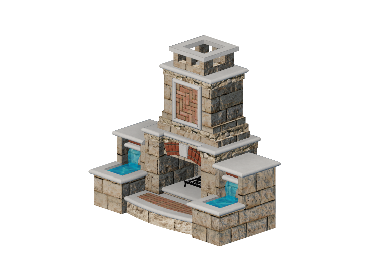 Camini 3D - Camino a legna in pietra - Belgard - Tuscany -... Camini 3D - Camino a legna in pietra - Belgard - Tuscany -...