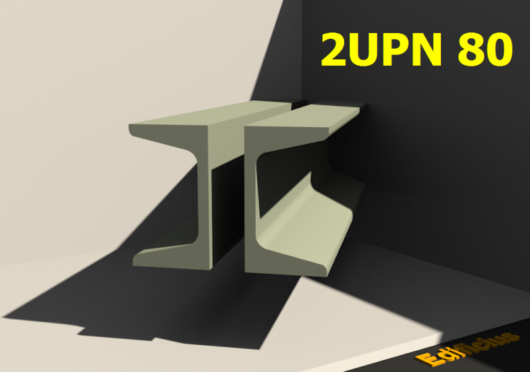 3D Profile mehrgliedrig - 2UPN 80[20.0] - ACCA software