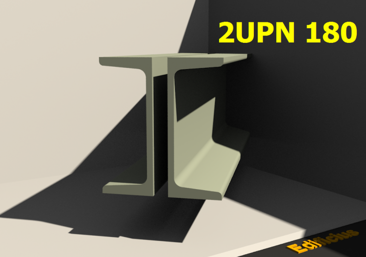 Perfis Compostos 3D - 2UPN 180[20.0] - ACCA software