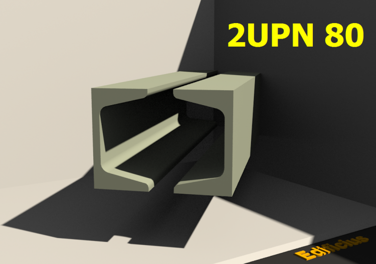 Composite Profiles 3D - 2UPN 80[20.0] - ACCA software