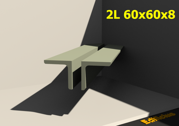 3D Profile mehrgliedrig - 2L 60x60x8[20.0] - ACCA software