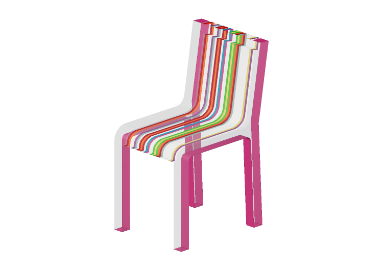 Chaises 3D - Chaise en plastique - Cappellini - Rainbow... Chaises 3D - Chaise en plastique - Cappellini - Rainbow...