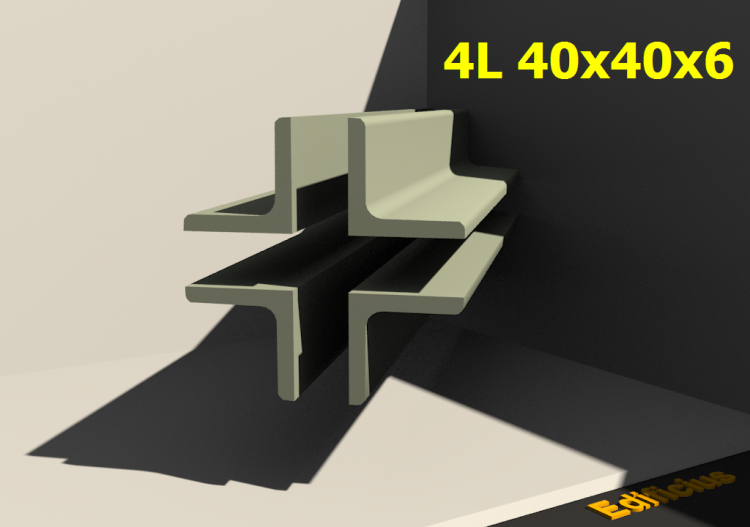 Perfis Compostos 3D - 4L 40x40x6[20.0;20.0] - ACCA software