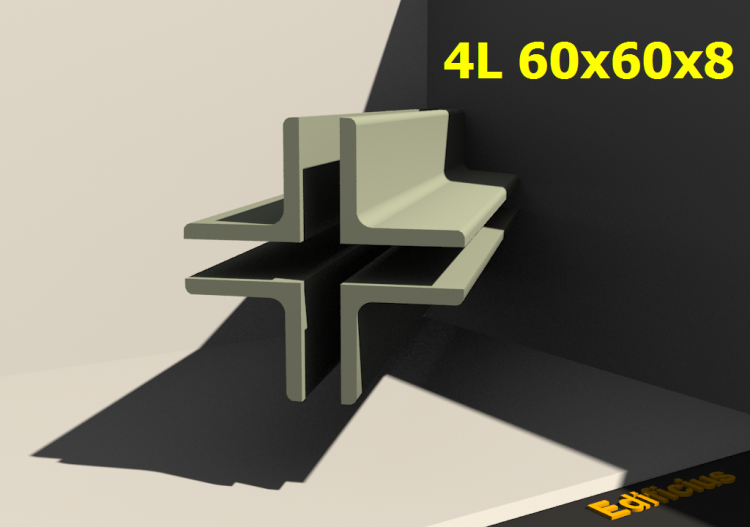 3D Profile mehrgliedrig - 4L 60x60x8[20.0;20.0] - ACCA...