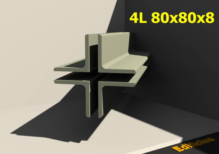 3D Profile mehrgliedrig - 4L 80x80x8[20.0;20.0] - ACCA...