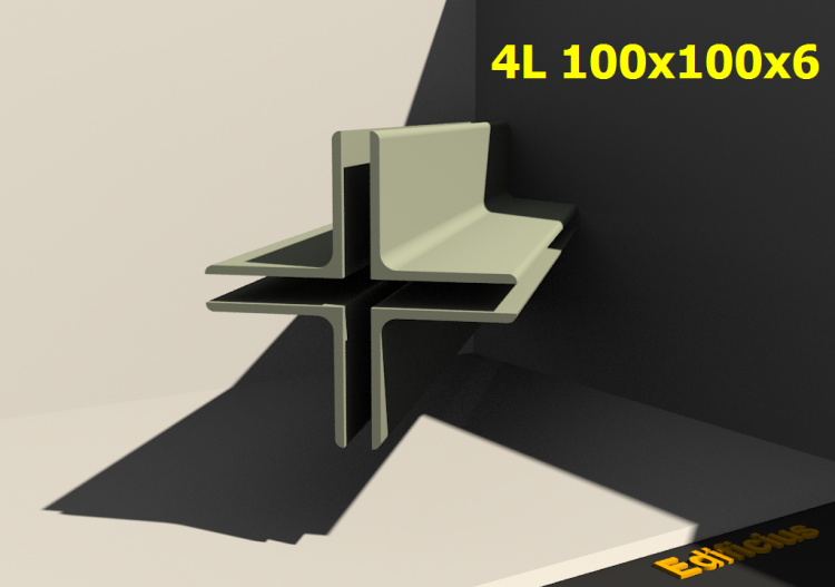 3D Profile mehrgliedrig - 4L 100x100x6[20.0;20.0] - ACCA...