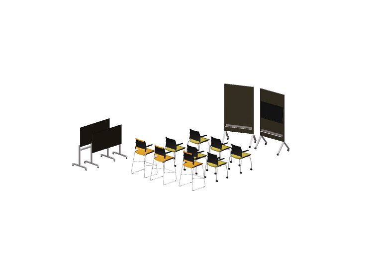 Sedie 3D - Composizione di sedie e lavagne - Cavaletti -... Sedie 3D - Composizione di sedie e lavagne - Cavaletti -...