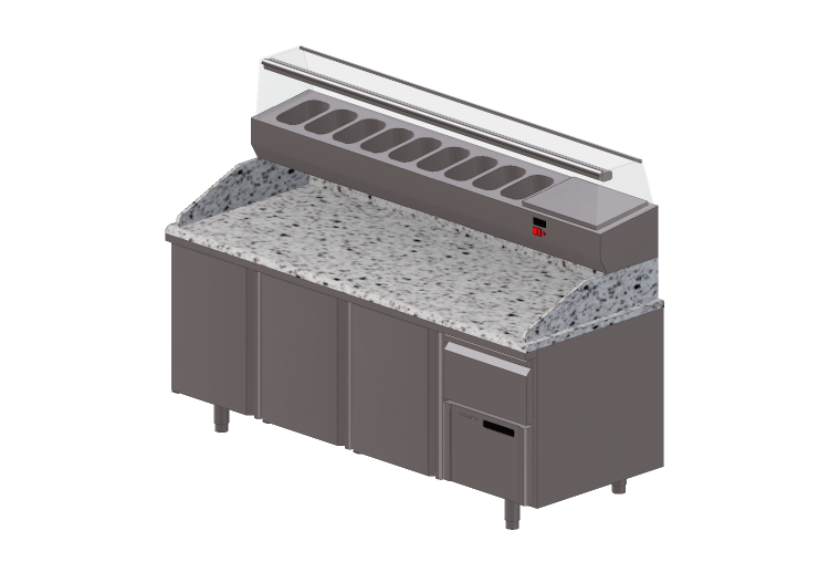 3D Möbel - Kühlwerkbank für Pizza - Coreco - MR80 210 GN 1... 3D Möbel - Kühlwerkbank für Pizza - Coreco - MR80 210 GN 1...