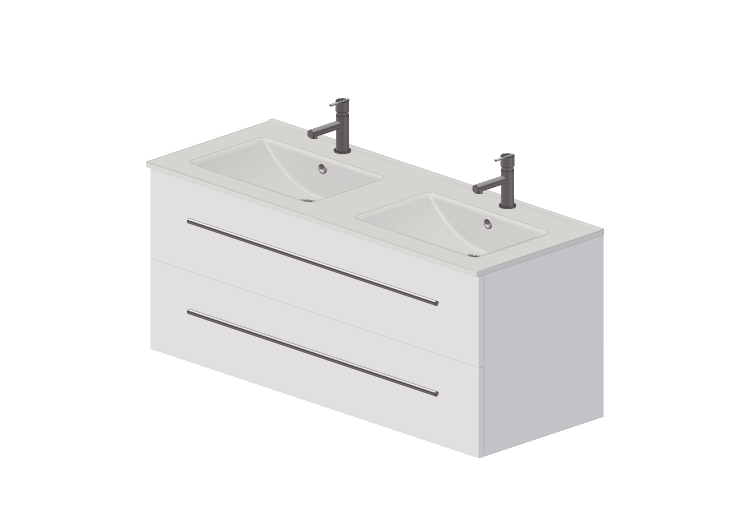 Meubles 3D - Meuble avec lavabo et deux robinets - Dekker –... Meubles 3D - Meuble avec lavabo et deux robinets - Dekker –...
