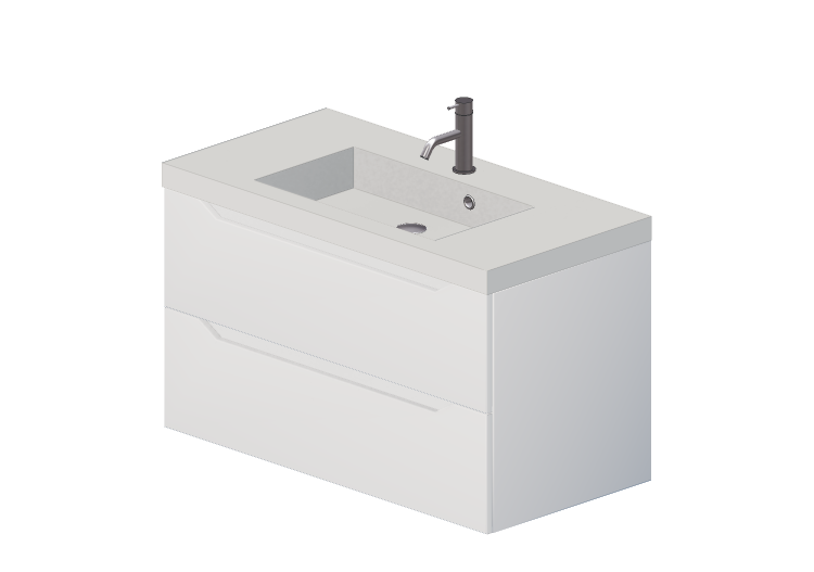 Muebles 3D - Mueble con lavabo y grifo - Dekker – Magione –... Muebles 3D - Mueble con lavabo y grifo - Dekker – Magione –...