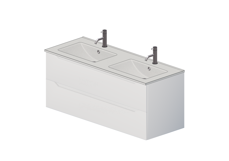Mobili 3D - Mobile con lavabo e due rubinetti - Dekker –... Mobili 3D - Mobile con lavabo e due rubinetti - Dekker –...