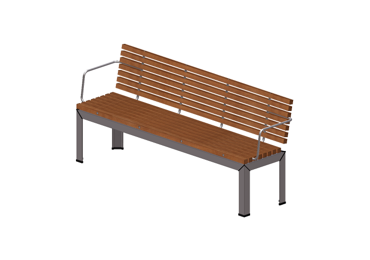 3D Sitzbänke - Sitzbank mit Rücken- und Armlehnen für... 3D Sitzbänke - Sitzbank mit Rücken- und Armlehnen für...