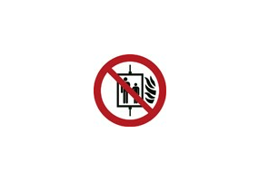 标志 - 火灾时禁止使用电梯