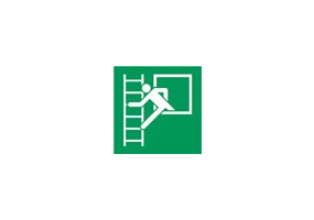 Signs - Emergency window with stairs