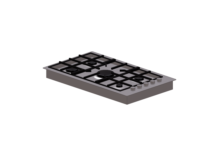 Elettrodomestici 3D - Piano cottura a gas - Fisher & Paykel... Elettrodomestici 3D - Piano cottura a gas - Fisher & Paykel...