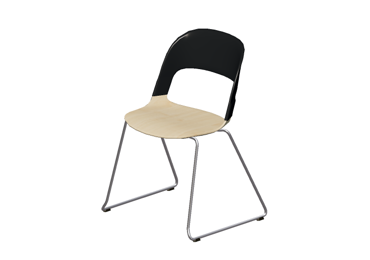 Sillas 3D - Silla con asiento de madera - Fritz Hansen -... Sillas 3D - Silla con asiento de madera - Fritz Hansen -...