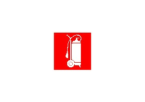 Zeichen - Feuerlöscher auf Rädern