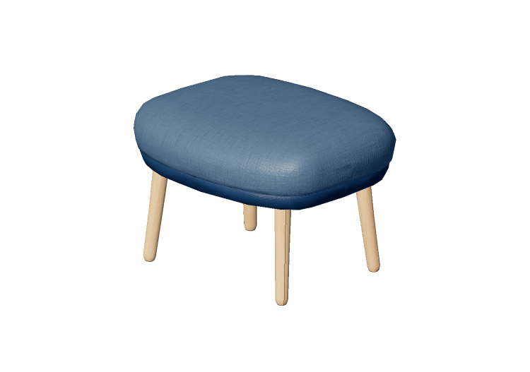 Poltronas 3D - Taburete de tela - Fritz Hansen - Fri - JH12... Poltronas 3D - Taburete de tela - Fritz Hansen - Fri - JH12...