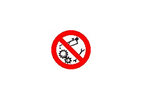 Zeichen - Nicht auf beweglichen Maschinenteilen arbeiten