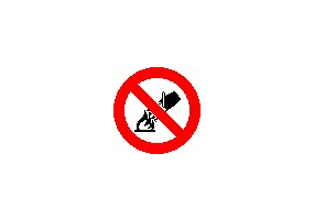 Zeichen - Mit Wasser löschen verboten