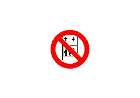 Zeichen - Nutzung des Aufzugs verboten