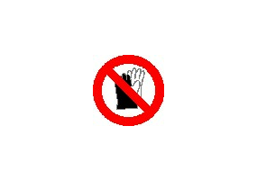 Zeichen - Benutzen von Handschuhen verboten