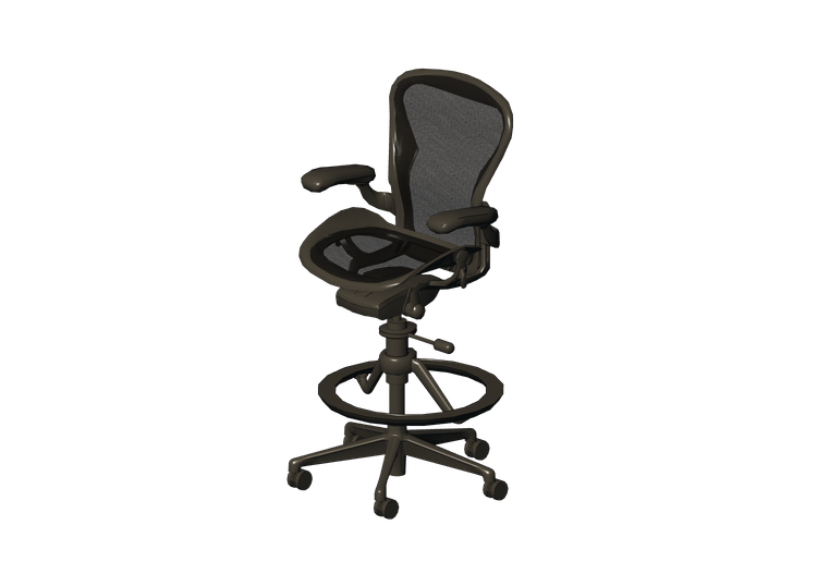 Chaises 3D - Tabouret tournant - Herman Miller - - Aeron -... Chaises 3D - Tabouret tournant - Herman Miller - - Aeron -...
