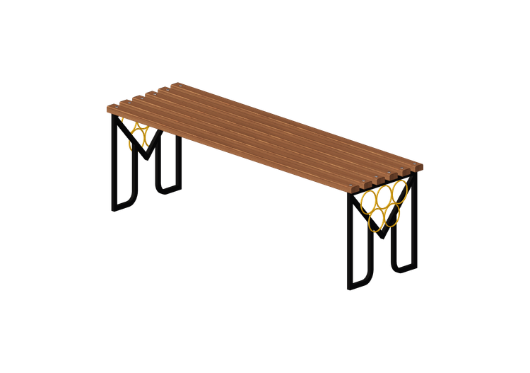 Panchine e Fioriere 3D - Panca in legno e metallo... Panchine e Fioriere 3D - Panca in legno e metallo...