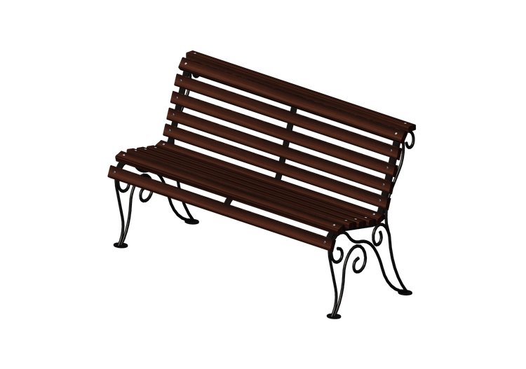 Panchine e Fioriere 3D - Panchina in legno e metallo... Panchine e Fioriere 3D - Panchina in legno e metallo...