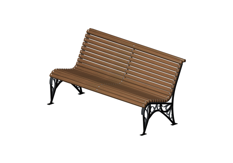 Panchine e Fioriere 3D - Panchina in legno e metallo... Panchine e Fioriere 3D - Panchina in legno e metallo...