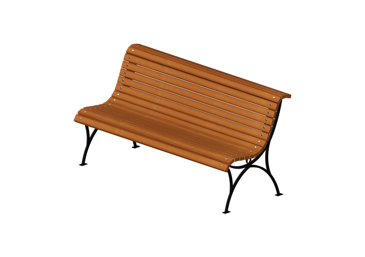 Bancos y Macetas 3D - Banco de madera y hierro 150x65x75cm... Bancos y Macetas 3D - Banco de madera y hierro 150x65x75cm...