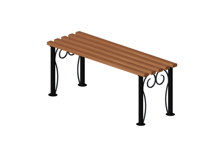 Benches and Planters 3D - Metal and wooden bench... Benches and Planters 3D - Metal and wooden bench...