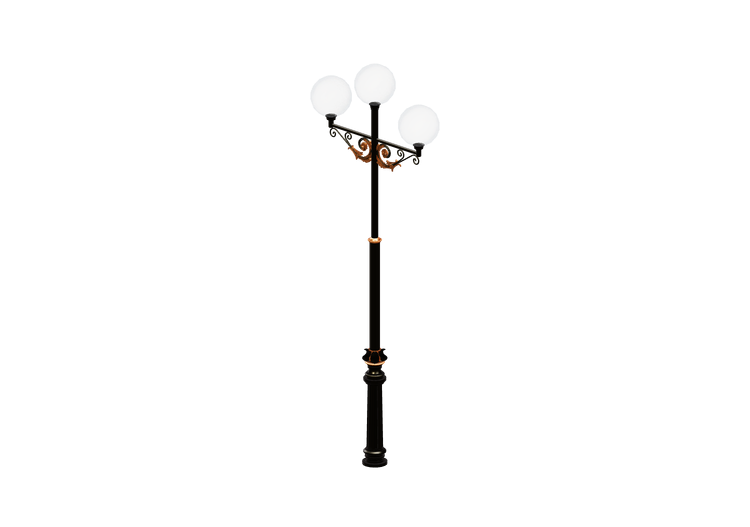 Réverbères routiers 3D - Réverbère avec trois lampes -... Réverbères routiers 3D - Réverbère avec trois lampes -...