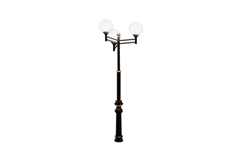 3D Street Lights - Lamppost with three light sources -... 3D Street Lights - Lamppost with three light sources -...