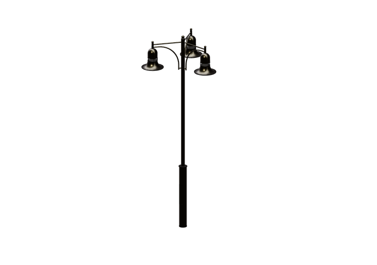 Réverbères routiers 3D - Réverbère avec trois lampes -... Réverbères routiers 3D - Réverbère avec trois lampes -...