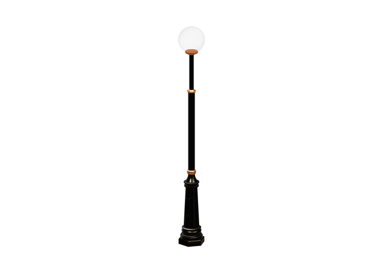3D Street Lights - Steel lamppost with single light -... 3D Street Lights - Steel lamppost with single light -...